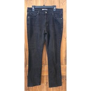 Levi's 505 Jeans Womens 14L Black Stretch‎ Denim Straight Leg 5-Pocket Classic